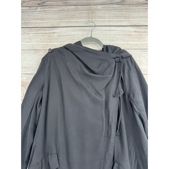 Silence + Noise Convertible Long Jacket Womens Small Black Asymmetrical - Picture 7 of 15